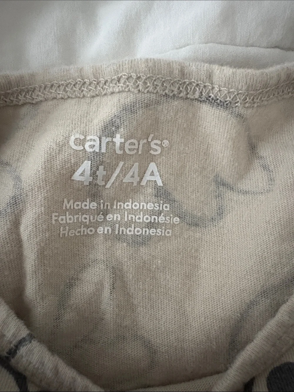Carter's Beige Dress with Black Floral & Ladybug Print